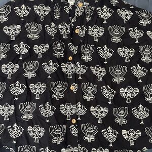 Black and White Bird Pattern shirt